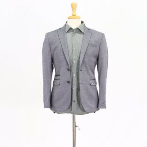 Express 36S Gray Solid 2-Button Sport Coat Blazer Jacket T252